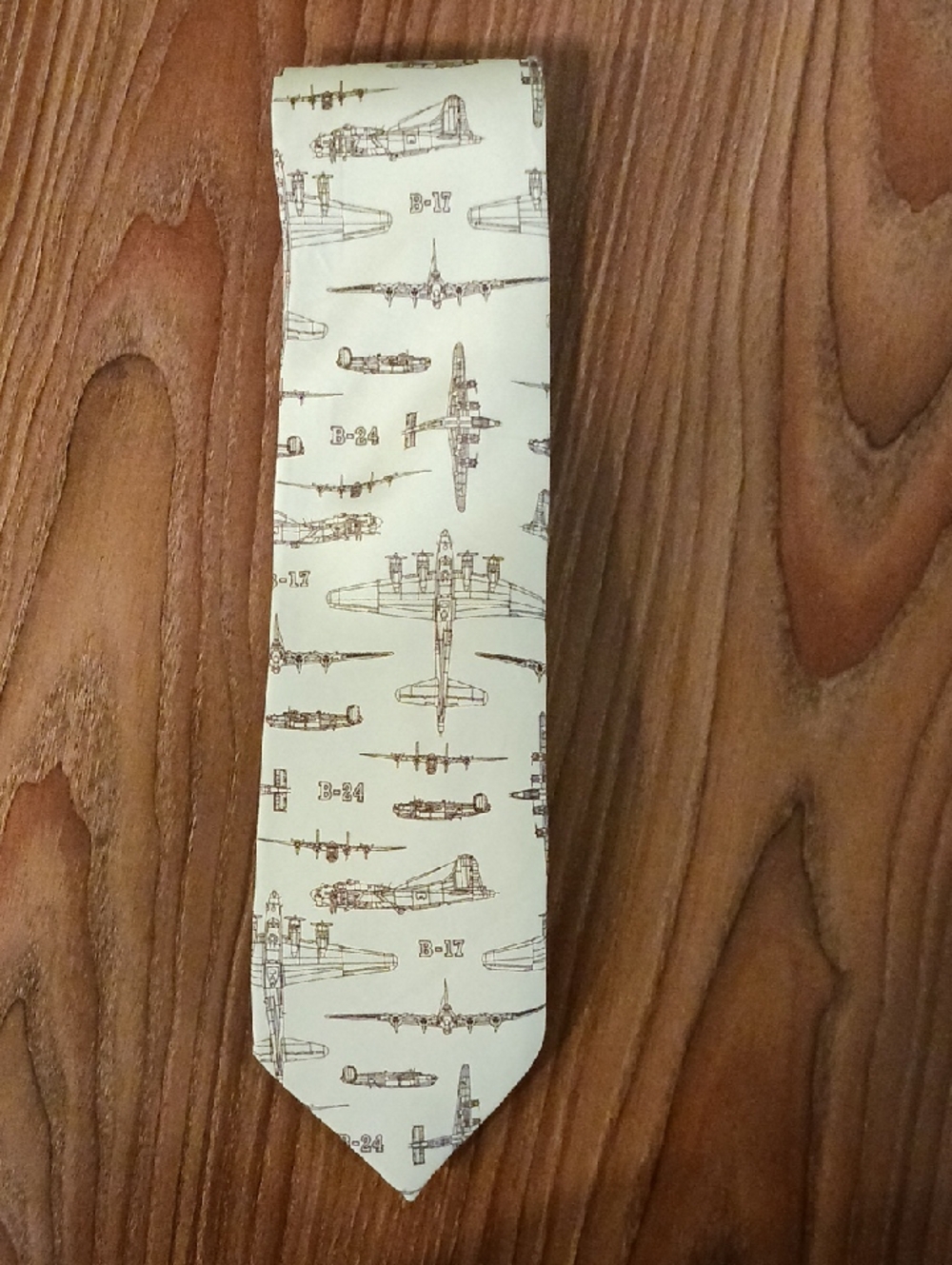 Vintage Yellow Airplane Print Tie - Men's Neck Tie